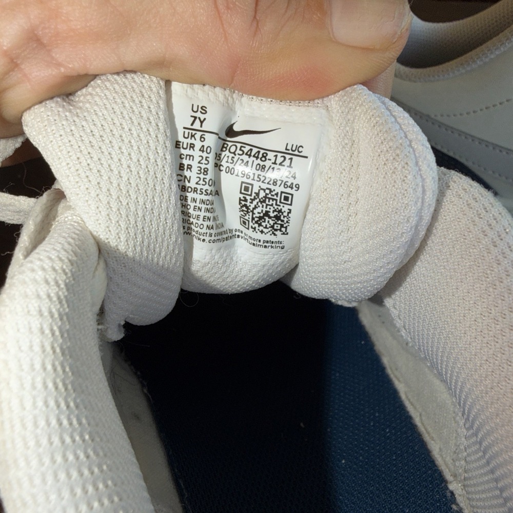 Nike Court Borough Low 2 SE White Valerian Blue Sneaker Shoes Youth Kids Sz 7y - Picture 7 of 8
